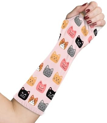 Rnyleeg Pink Arm Cast Cover for Shower Cute Cat Washable Arm Plaster Cover for Women Girls Reusable Arm Sling Sleeve for Sport