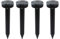 funfunfly 4X Ahuyentador de Ratas,Repelente Ratas Ultrasonido Exterior, Ahuyentador de Topos y Ratones Solar, IP65 Impermeable, Anti Topos,Serpientes,Ratones -Black