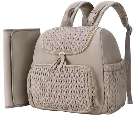 Zaino Porta Pannolini | Borsa Per Neonato Con Tasche Isolate | Impermeabile con Cuscino Cambio e Bretelle per Carrozzina Genitori Viaggio