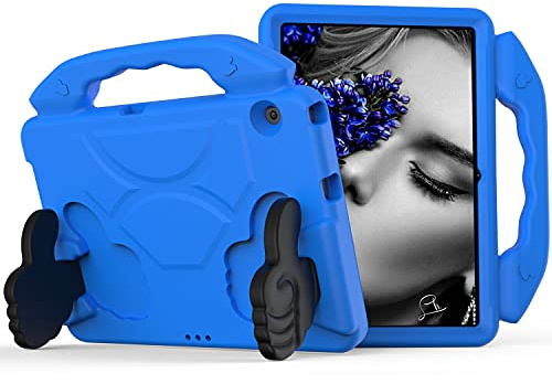 Resa med surfplatta For Huawei MediaPad T5 10 Tablet Väska For barn Shocksäker lättvikt EVA Släpptäkert slagmotståndsskyddande handtagslock Surfplatta skydd(Blu)