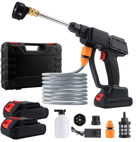 Portable Cordless Pressure Washer, 600PSI Electric Car Cleaner with 6-in-1 Nozzle, Lightweight Handheld Water Sprayer for Light Duty Cleaning, Gardening, Yard, Pet Use