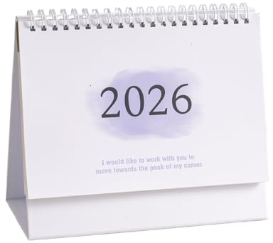 Calendario 2026 da scrivania, calendario mensile da scrivania 2025-2026, rilegatura a filo, planner mensile estetico, per casa, appartamento, ufficio, scuola, dormitorio, insegnante, studente, Natale