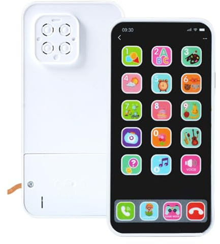 Kids Mobile Phone Toy - 12cm Simulated Touch Screen Toy, LED Lights with Interactive Sound | Educational Mobile Learning Toys for 1-6 Year Old Boys and Girls, Di