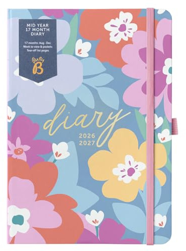 Busy B A5 17-Month Academic Diary Aug 2026-Dec 2027 - Floral Cover