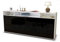 Stil.Zeit Sideboard Ezia, Korpus Weiss matt, Front Hochglanz Schwarz (180x79x35cm) Push-to-Open Technik & Leichtlaufschienen