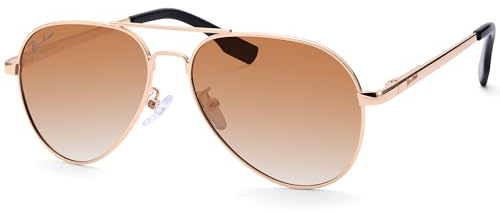 Pro Acme Polarized Aviator Kids Sunglasses for Girls Boys, Petite Aviator Frame for Small Face Juniors, 52MM