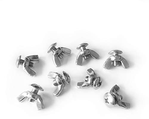 Unicook Stainless Steel M5 Bolt and Wing Nuts, Wing Butterfly Screw, Set of 8