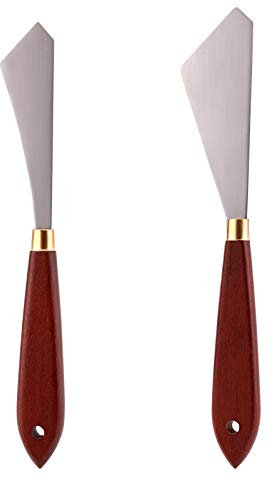 LUTER 2 Pièces Grattoir De Mélange De Peinture Ensemble De Couteaux De Peinture Palette De Spatule en Acier Inoxydable, pour Peinture Acrylique à l'huile