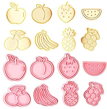 Frutta Formine per biscotti, 8 Pezzi stampi biscotti Set, Formine Biscotti 3D, formine biscotti natale, Taglia Biscotti per Decorare Biscotto, Dolci, Torta, Pasticceria (Frutta, 8 Pezzi)