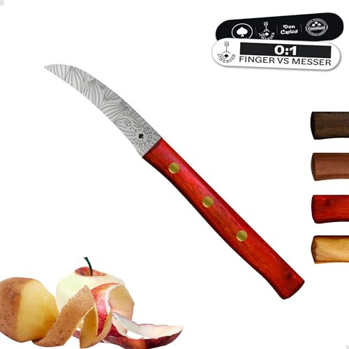 Premium Schälmesser - Extra Scharf, Allzweckmesser, Solingen, Gemüsemesser, Küchenmesser, Hohle Wate, Vogelschnabel, edler Holzgriff, Rostfrei, Schäler, Apfelschäler, Kartoffelschäler