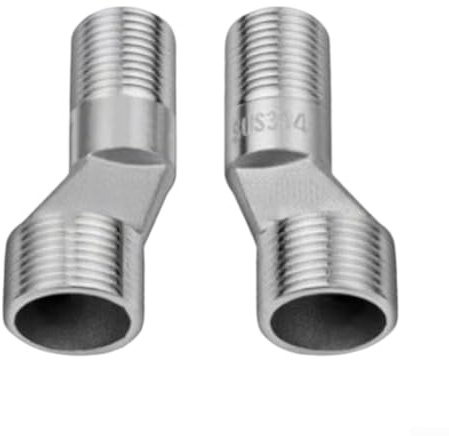 ZYWUOY Grifo ajustable de 40 grados con pie curvo de cobre excéntrico de cobre para grifo de esquina para cocina y baño (estilo largo)