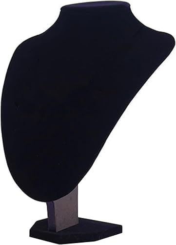 MINGZE Soporte de exhibición de la joyería, busto expositor, soporte del soporte de la exhibición del busto de la cadena del colgante del collar del terciopelo negro, 29*21cm