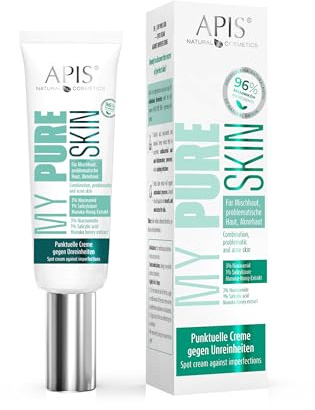 Apis MY PURE SKIN Punktuelle Aknecreme - 15 ml - mit Salicylsäure, Niacinamid und Manuka-Honig Reduziert Pickel und Entzündungen, beruhigt und hydratisiert