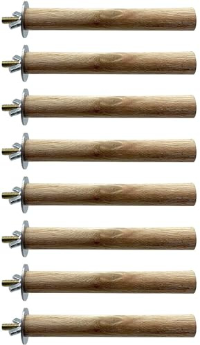 PINVNBY 8 PCS Parakeet Perch Bird Stand Toy Natural Wood Platform Grinding Nail Cage Accessories for Small Birds Cockatiels Lovebirds Budgie Parrots