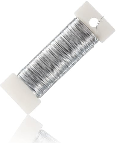 Fil d'Argent Bijoux 0.35mm Fil Métallique Pliable pour L'Artisanat 50m Bobine de Fil de Fer pour Perles Artisanat Bricolage et Décoration de Bonsaïs