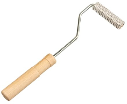 SiaBiced Fibra de Vidrio Rodillo Laminador Herramienta de Burbuja Resistente con Cabezal Metálico y Mango de Madera Función para Mejorar la Eficiencia, rodillo 20x50mm