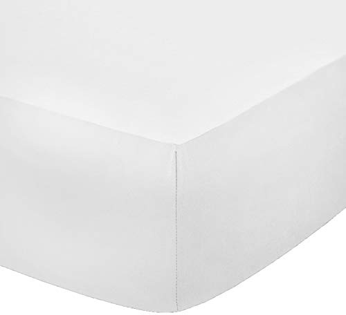 AmigoZone Non Iron Pollycotton Percal Quality Plain Fitted Sheet Or Pillow Cases(Single, White)