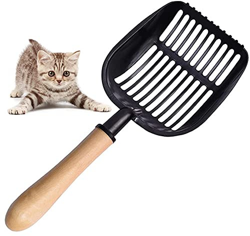 Kattsandsspade, kattskopa i metall, husdjursandspade, non-stick husdjursandspadar, kattsandsifter, långt handtag kattsandskopa, aluminiumlegering djup stor spade för husdjur, hund, kattrengöring