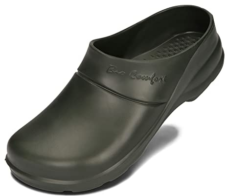 BeComfy Unisex Eva Zuecos Jardín Zapatos Mujeres Hombres Impermeable Muy Ligero Mulas 36–47 EU (Verde, Sistema Tallas Calzado EU, Adulto, Números, Mediano, 38)