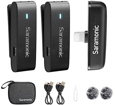 Saramonic Blink300 B4 Wireless Lavalier Mikrofon für iPhone iPad Omnidirektional MFi zertifiziertes Lightning Mikrofon für Facebook YouTube TikTok Video Podcast Vlog Live Stream Interview