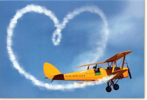 Tushita Verlobungsglückwunsch Himmel der Liebe - Romantische Karte mit Herz & Flugzeug, Einladung zur Feier im YourWays Luftpost Design - mit Umschlag