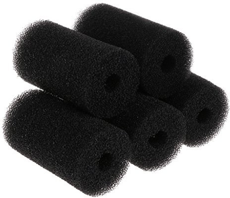 5 Stück Vorfilterschwamm, Ersatz-Aquarium-Filtermedien, schwarze Schaumstoffrollen für Aquarien, Filterabdeckungen, Zubehör, Aquariumheizung, Lichtthermometer, Pflanzen, Kiespumpe, Sanddekorationen