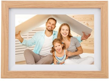 Marco de Fotos Digital con Pantalla Táctil, Marco de Fotos Digital de 10 Pulgadas, Pantalla Ancha IPS para Aplicación Frameo (Enchufe de la UE)