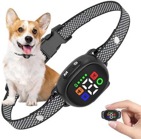 XTBCN Anti Bark Collar for Dogs - No Shock Dog Barking Collar with 7 Sensitivity Levels, Rechargeable Bark Collar with Vibration Beep Modes, IP67 Waterproof Barking Collar for Small Medium Dogs, Black