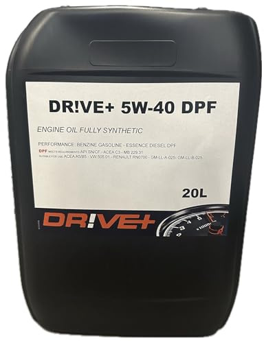 DRIVE+ 5W-40 DPF, Olio Motore Completamente Sintetico, 20L, Benzina - Diesel