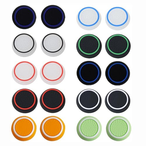 20 Pièces Joysticks de Remplacement en Silicone, Capuchons de Joystick pour PS5, Joystick Protection Capuchons de Manette de Jeu, Capuchons de Couleurs Mélangées Remplacement Joystick pour Xbox
