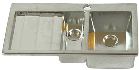 Dolls House Small Chrome Sink with Drainer (DIY774) - 1:12 Scale Miniatures | Minimum World