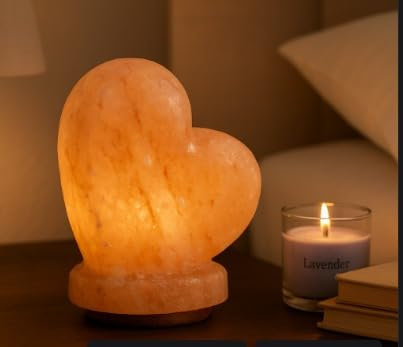 Classic Collection UK7 Ltd Salt Lamp 3.5 KG,100% Pure Himalayan Crystal Rock Salt Heart Shape Large Size, Natural Air Purifier & Ambient Light, UK Plug Corded.