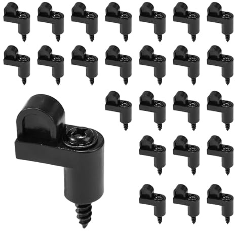 Set di 24 fermi in nylon per finestre e viti in metallo, resistenti alle intemperie, per stabilizzazione del telaio, viti di fissaggio per telaio di dimensioni standard