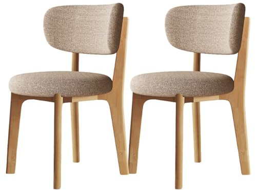 Modern matstol i mitten av århundradet med 4 stoppade trästolar med robusta ben idealiska för kök vardagsrum restaurang naturligt trä + ekfinish