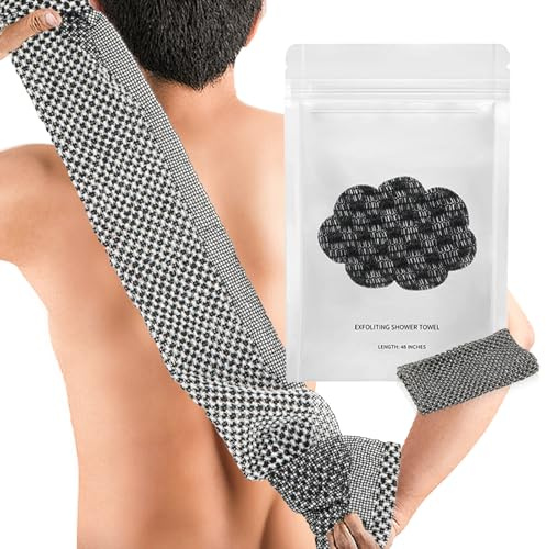 Blissal Exfoliating Anti-bakterial Shower Towel, Blissal Peeling Duschhandduk, 100 cm kropp skrubba dusch svamp gnugga tvätthandduk för män kvinnor
