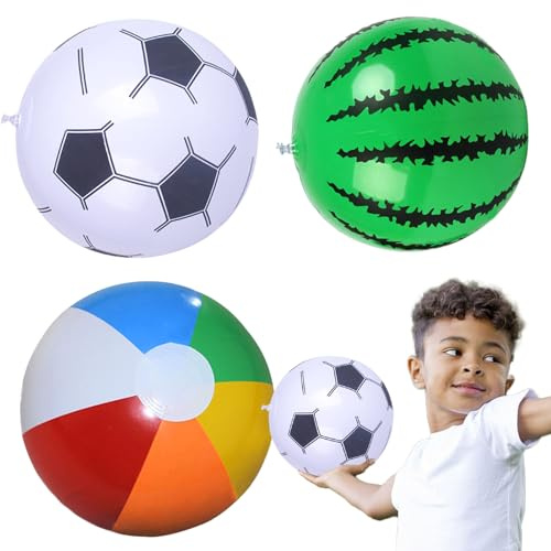 Pallone da spiaggia gonfiabile, palloni da spiaggia per bambini - Palla gonfiabile per parco giochi da 3 pezzi,Giochi gonfiabili da piscina da 12 pollici per bambini, per feste di compleanno, giochi a
