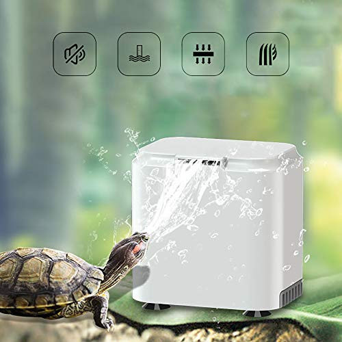 Vansuky AC220~240V Filtre Bas Niveau d'eau pour Tortue (1.5cm), Pompe à Eau Propre pour Les Tortues et Les Reptiles (Prise UE)