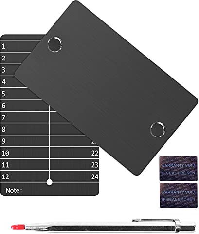 GanKe Crypto Seed Storage, Bitcoin Cold Wallet Backup - BIP39 12 oder 24 Wörter Recovery Phrase Backup Crypto Wallet mit Gravurstift (Doppelt) (Grau)