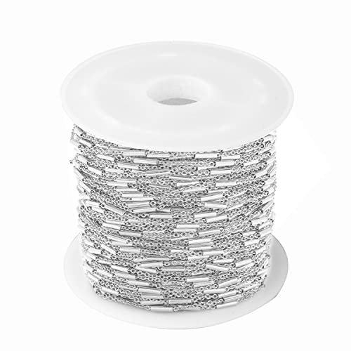5 m/Rolle Kette Halskette Edelstahl Silber Clip Rohr Farberhaltend DIY Schmuck Anhänger Perlen Armband Fußkettchen Halskette Kostüm Dekorative Kette