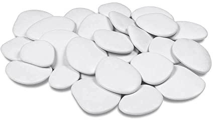 Kalapanta - Große Dekosteine ​​aus recyceltem Kunststoff für Töpfe, Farben, Aquarien, Garten, Mini-Packung, weiß