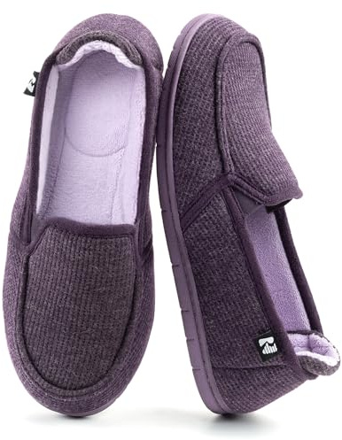 RockDove Women's Two-Tone Hoodback Slipper with Removable Insole, Size 9 US Women, Eggplant