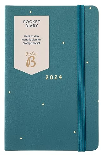 Busy B - Agenda Diaria - Gennaio a Dicembre 2024 - Verde Abete - Pianificatore settimanale A5 con note