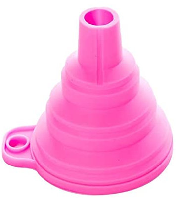 TREGOO Trichter Silicone Mini Foldable Funnel Long Neck Telescopic Funnel Retractable Portable Funnel (Color : Pink)