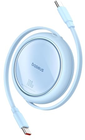 Baseus USB-C Mini Cavo di Ricarica Retrattile da 100 W, Blu, P10364500311-00