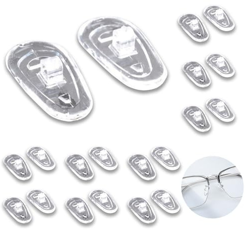 10 Paires Plaquettes de Nez pour Lunettes Kit, Coussinets de Nez en Silicone, Plaquettes de Nez Antidérapantes, Accessoires pour Lunettes, Outil de Réparation pour Lunettes et Lunettes de Soleil
