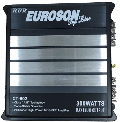 RBR Amplificador de Audio para automóvil Euroson, Amplificador de Potencia 12 V, 300 W, Amplificador de para Audio estéreo Universal para automovil