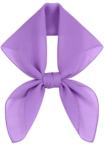 jerbro Chiffon Scarf Women's Scarf Chiffon Neckerchief Plain Bandana Headscarf for Women Girls Halloween Carnival Costume Accessories