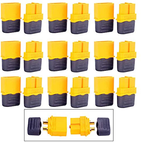 GTIWUNG 10 Pairs 10 Paar XT60 Batterie Anschlüsse, XT60 Männlich Weiblich Stecker Buchse, XT60H Mantelgehäuse Stecker für RC-Modell und mehr (10 Stück XT60H Stecker + 10 Stück XT60H Buchse)