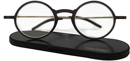 CONTOUR ZUMO - Reading Glasses with BLUE LIGHT FILTER for computers and screens, ULTRALIGHT and SUPER RESISTANT, with ULTRAPLAN aluminium case (Grey, 2.5, x)