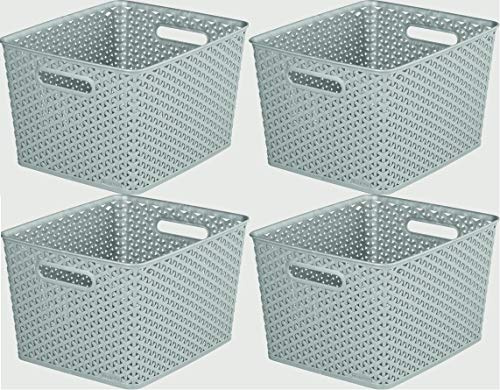 4 x 18L Grey Curver Basket